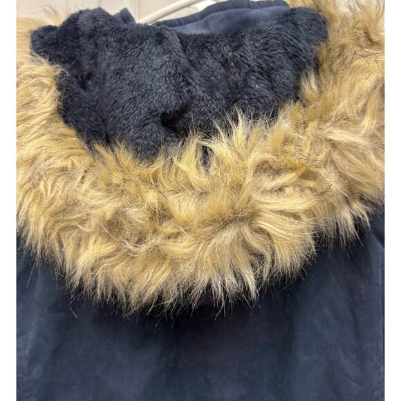 Navy Blue Parka, Leehanton Winter Coat, Faux Fur Collar, Women's Size XL - Picture 10 of 12